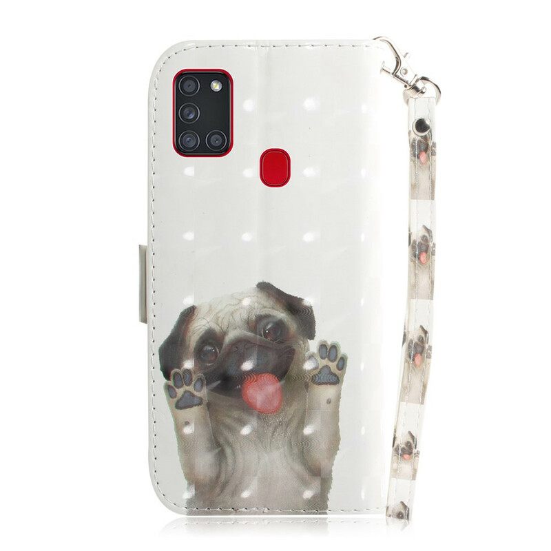 Kotelot Samsung Galaxy A21s Suojaketju Kuori Love My Dog In Lanyard