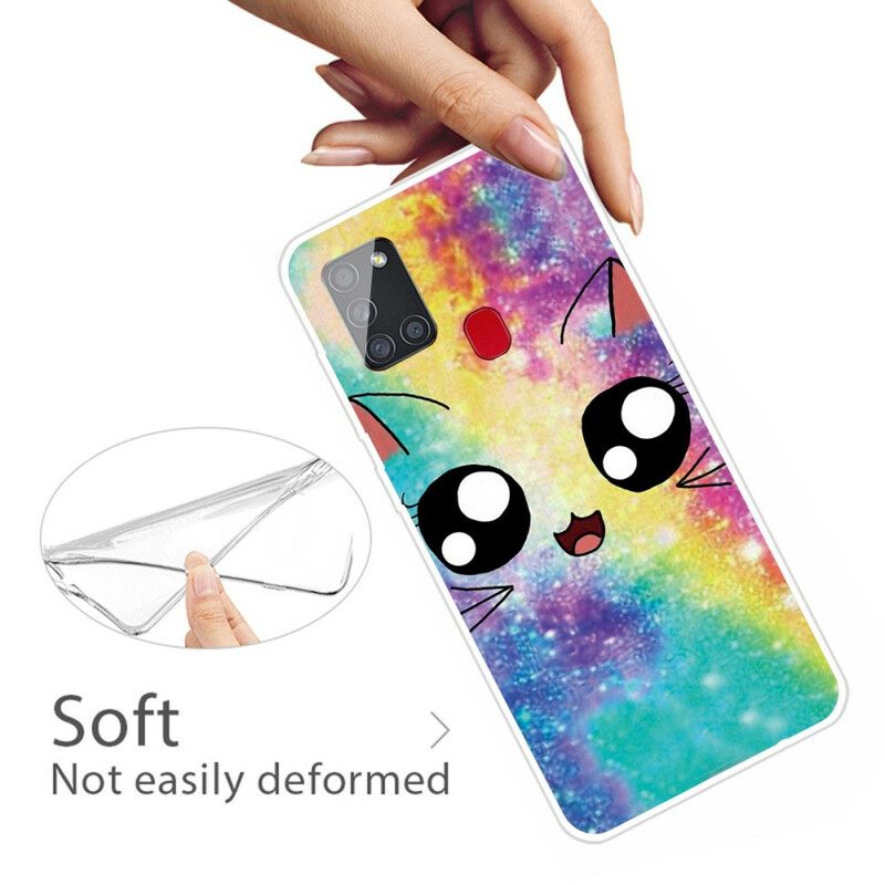 Kuori Samsung Galaxy A21s Cat Cartoon