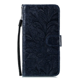 Nahkakotelo Samsung Galaxy A21s Suojaketju Kuori Tribal Strap Flowers