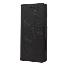 Flip Case Xiaomi Mi 10 Lite Vain Perhosia Kaulanauhalla