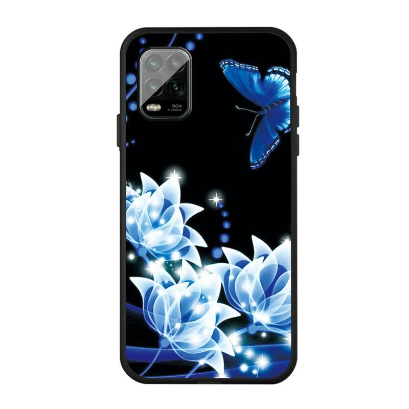 Kuori Xiaomi Mi 10 Lite Butterfly Ja Blue Flowers