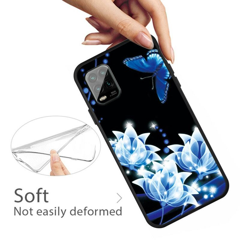 Kuori Xiaomi Mi 10 Lite Butterfly Ja Blue Flowers