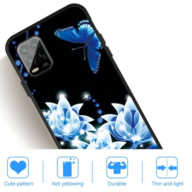 Kuori Xiaomi Mi 10 Lite Butterfly Ja Blue Flowers