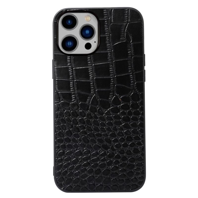 Kuori iPhone 14 Plus Crocodile Texture Aitoa Nahkaa