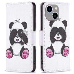 Nahkakotelo iPhone 14 Plus Panda Hauskaa