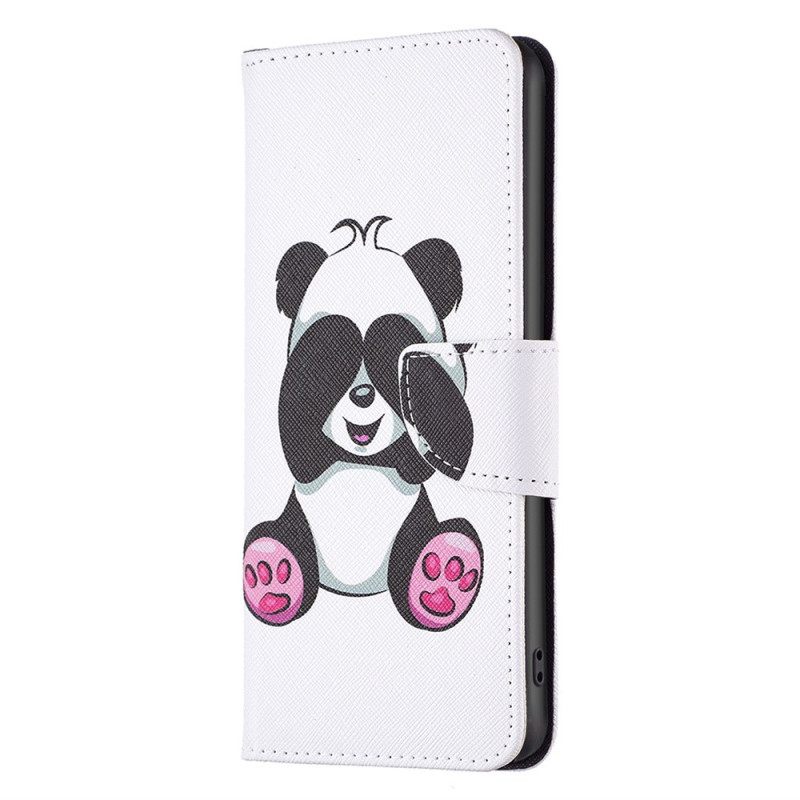 Nahkakotelo iPhone 14 Plus Panda Hauskaa