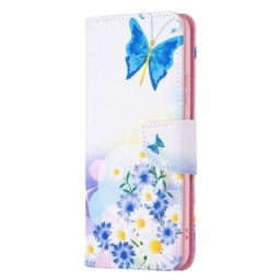 Flip Case Xiaomi 12 / 12X Maalattuja Perhosia Ja Kukkia