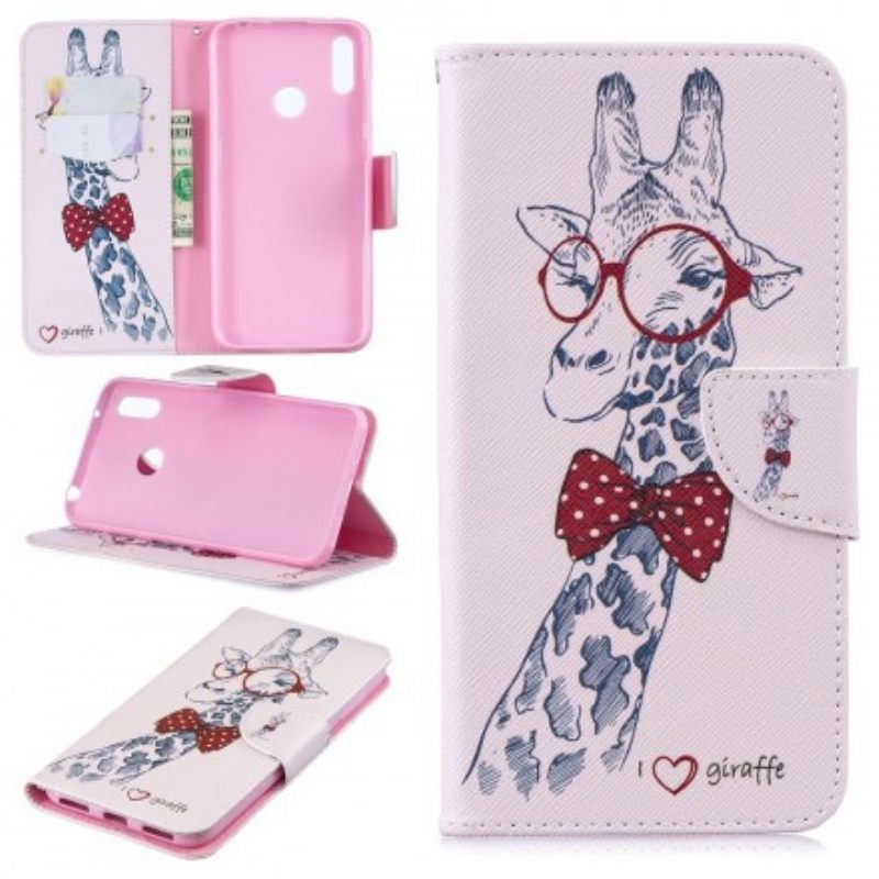 Flip Case Huawei Y7 2019 Brainy Giraffe