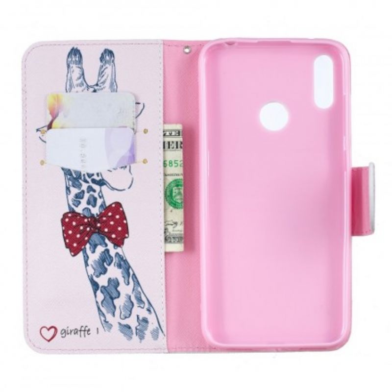 Flip Case Huawei Y7 2019 Brainy Giraffe