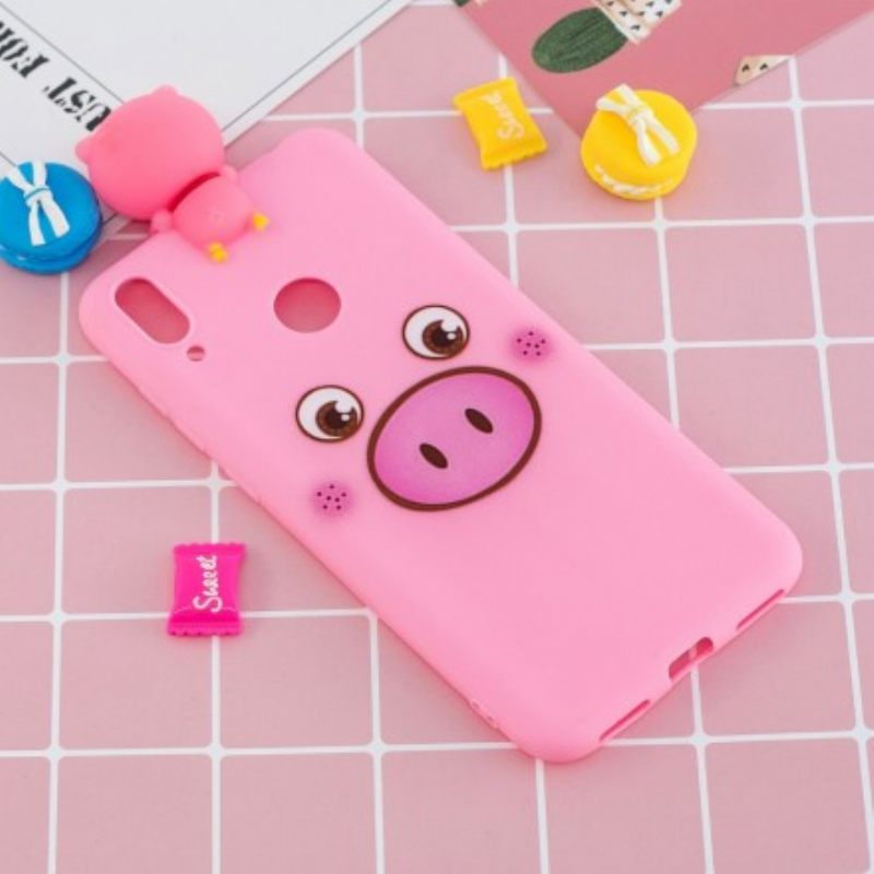 Kuori Huawei Y7 2019 Funny Pig 3d