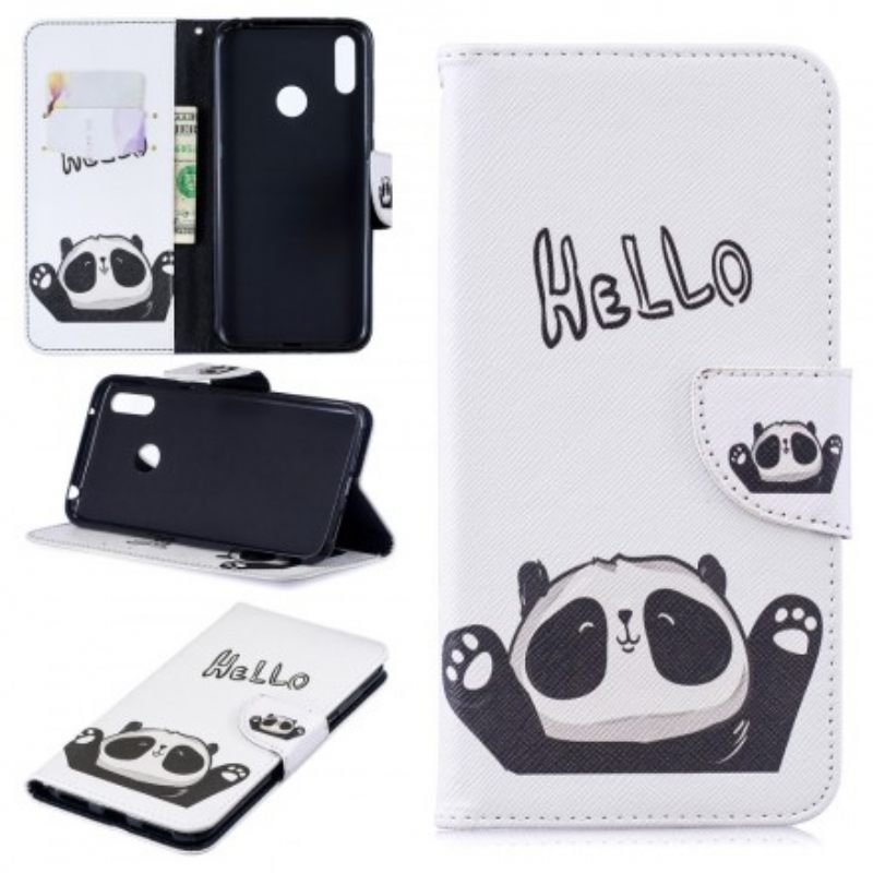 Nahkakotelo Huawei Y7 2019 Hei Panda