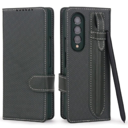 Case Nahkakotelo Samsung Galaxy Z Fold 3 5G Irrotettava Kynäpidike