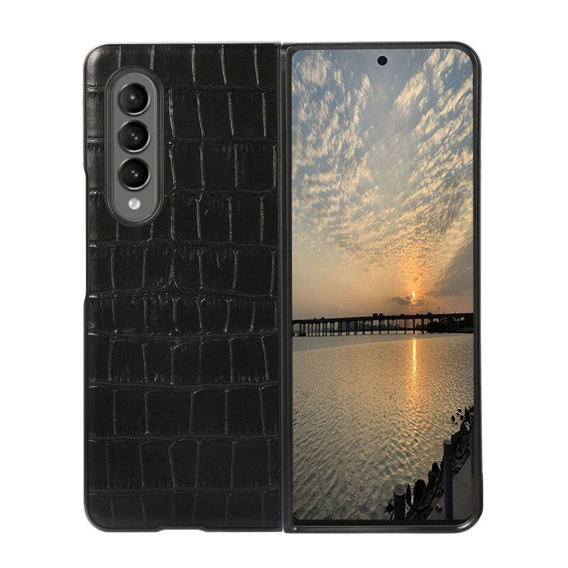 Case Samsung Galaxy Z Fold 3 5G Crocodile Aitoa Nahkaa