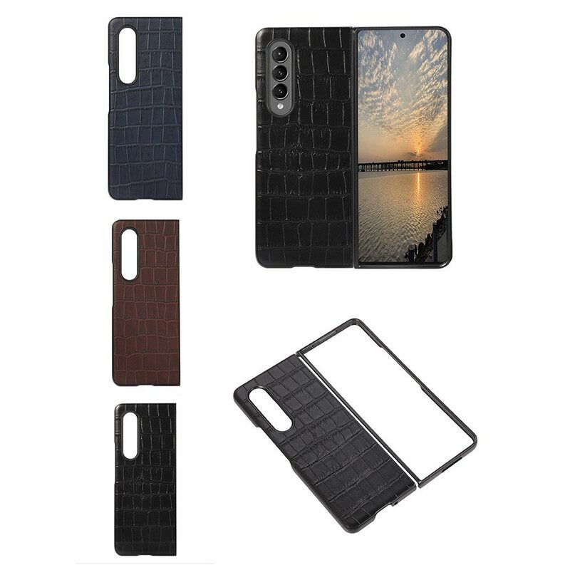 Case Samsung Galaxy Z Fold 3 5G Crocodile Aitoa Nahkaa