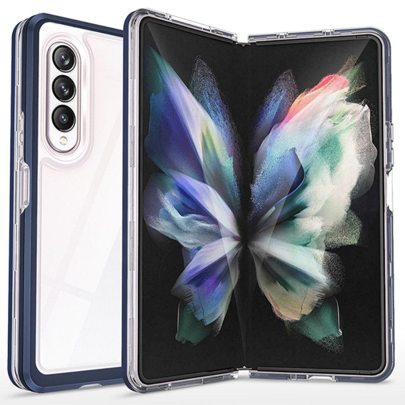 Case Samsung Galaxy Z Fold 3 5G Läpinäkyvät Hybridiväriset Reunat