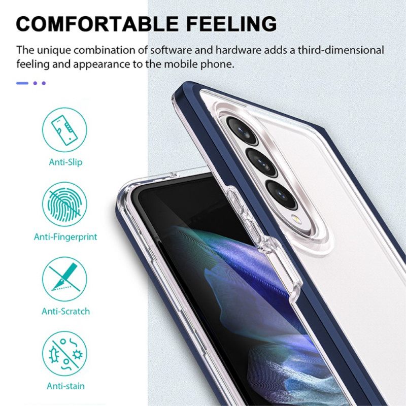 Case Samsung Galaxy Z Fold 3 5G Läpinäkyvät Hybridiväriset Reunat