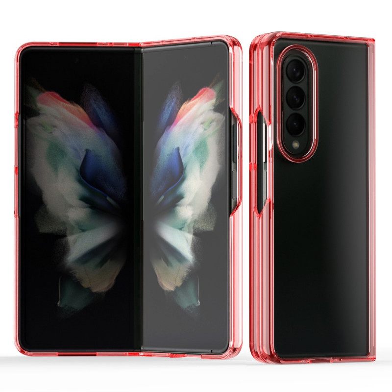 Case Samsung Galaxy Z Fold 3 5G Läpinäkyvät Värilliset Reunat