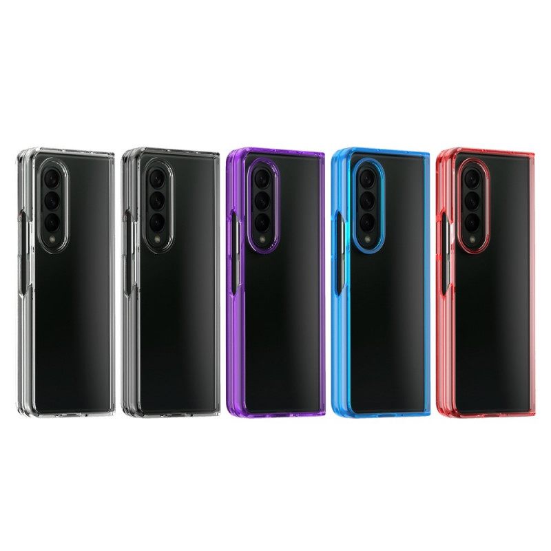 Case Samsung Galaxy Z Fold 3 5G Läpinäkyvät Värilliset Reunat