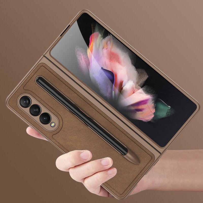 Case Samsung Galaxy Z Fold 3 5G Nahkaefektikynäteline Gkk