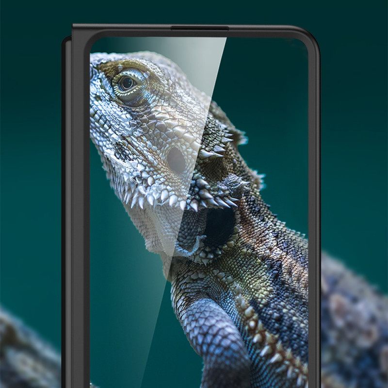 Case Samsung Galaxy Z Fold 3 5G Teksturoitu Tuki Ja Näytönsuoja Gkk