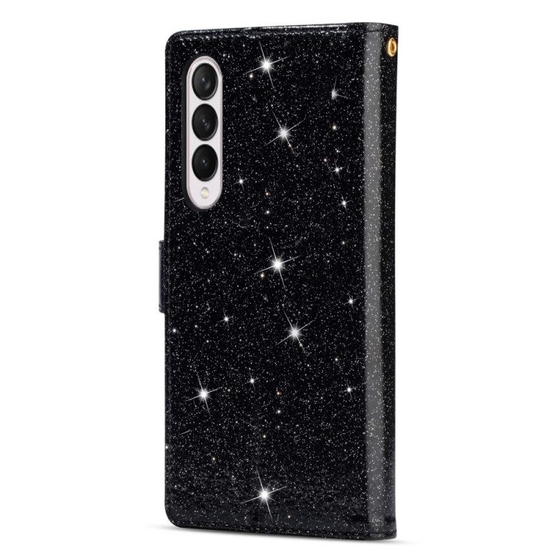 Kotelot Samsung Galaxy Z Fold 3 5G Lompakkokotelo Sequins Vetoketjullinen Lompakko