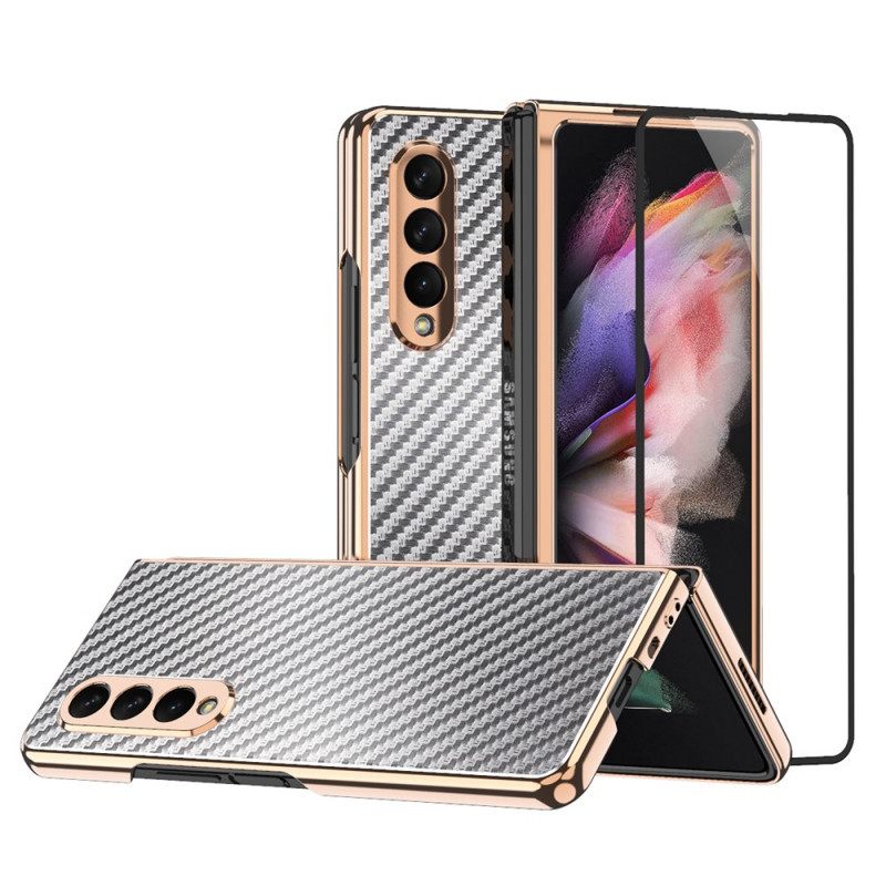 Kuori Samsung Galaxy Z Fold 3 5G Carbon Fiber Näytönsuojalla