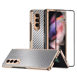 Kuori Samsung Galaxy Z Fold 3 5G Carbon Fiber Näytönsuojalla