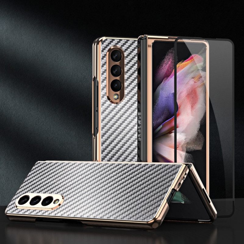 Kuori Samsung Galaxy Z Fold 3 5G Carbon Fiber Näytönsuojalla