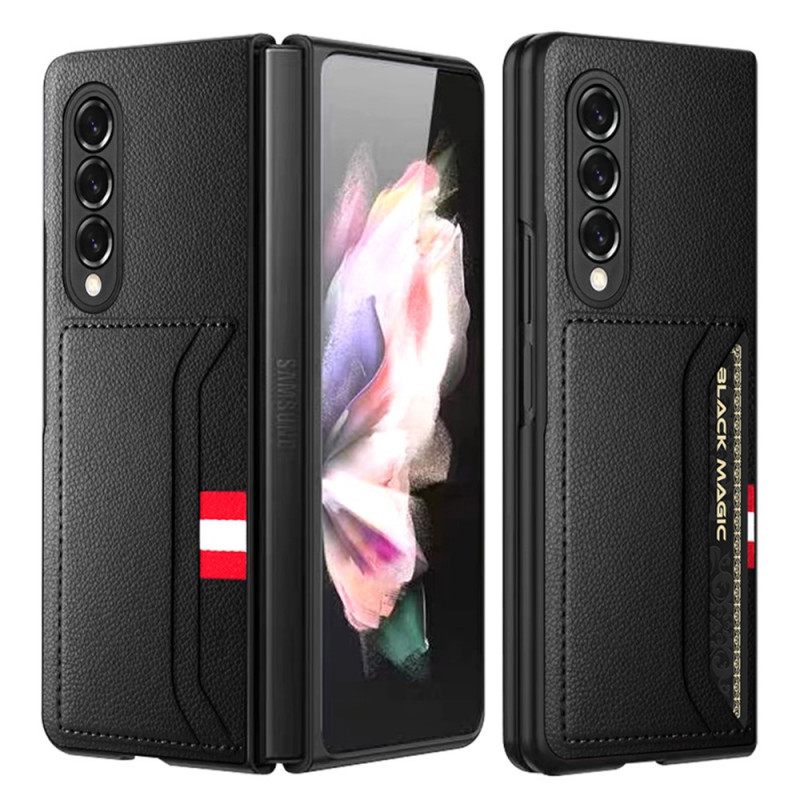 Kuori Samsung Galaxy Z Fold 3 5G Litchi Leather Kaksoiskorttikotelo