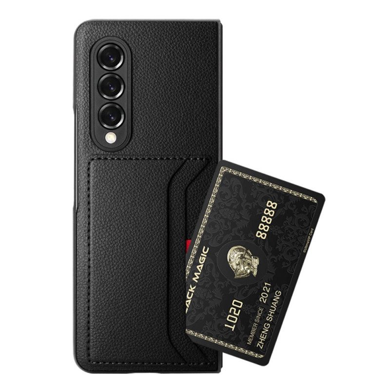 Kuori Samsung Galaxy Z Fold 3 5G Litchi Leather Kaksoiskorttikotelo