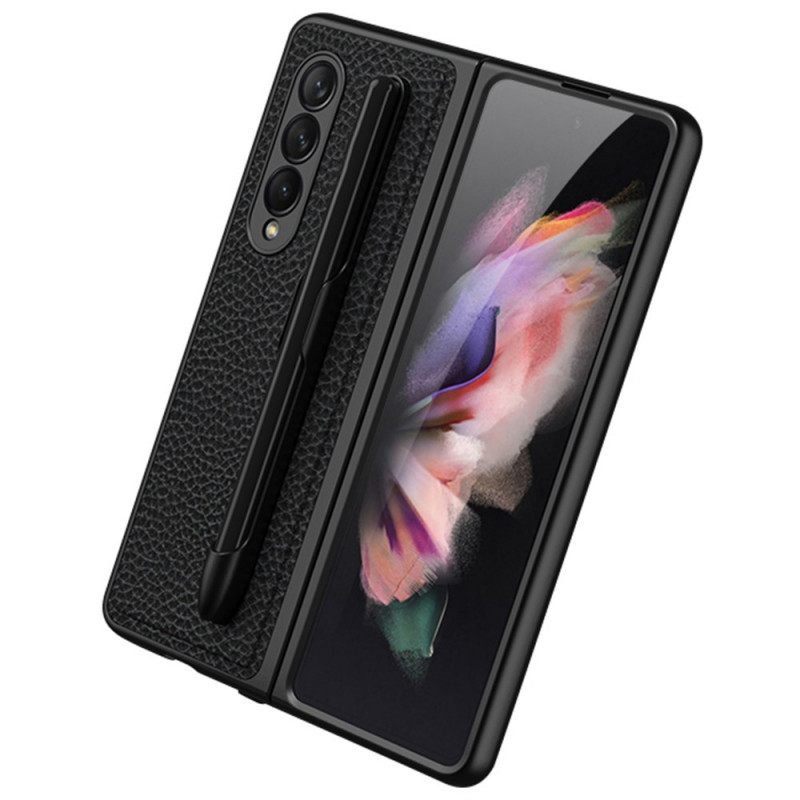 Kuori Samsung Galaxy Z Fold 3 5G Litchin Nahkainen Gkk-kynäteline