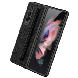 Kuori Samsung Galaxy Z Fold 3 5G Litchin Nahkainen Gkk-kynäteline