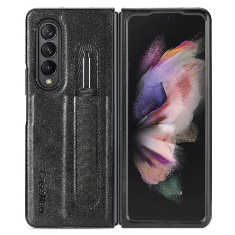 Kuori Samsung Galaxy Z Fold 3 5G Style Nahkainen Kynäteline Caseneo