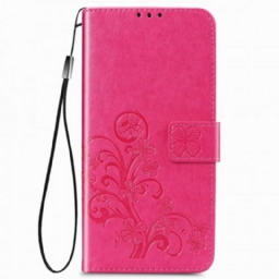 Nahkakotelo Samsung Galaxy Z Fold 3 5G Flowers Design Kaulanauhalla