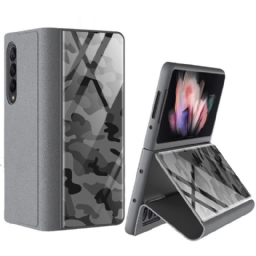 Puhelinkuoret Samsung Galaxy Z Fold 3 5G Kotelot Flip Camouflage Karkaistu Lasi