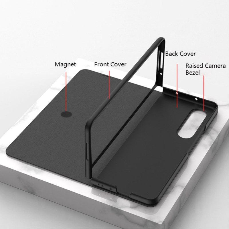 Puhelinkuoret Samsung Galaxy Z Fold 3 5G Kotelot Flip Hiilikuitukynäteline