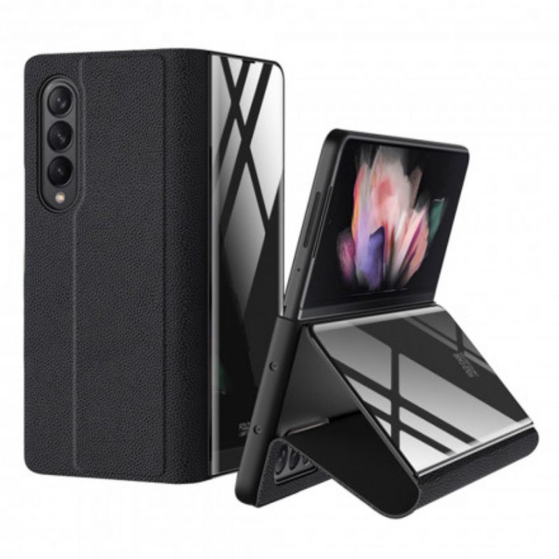 Puhelinkuoret Samsung Galaxy Z Fold 3 5G Kotelot Flip Karkaistu Lasi Ja Keinonahka