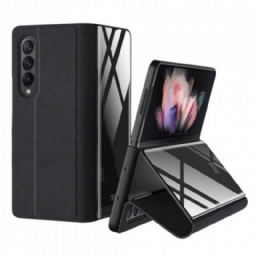 Puhelinkuoret Samsung Galaxy Z Fold 3 5G Kotelot Flip Karkaistu Lasi Ja Keinonahka