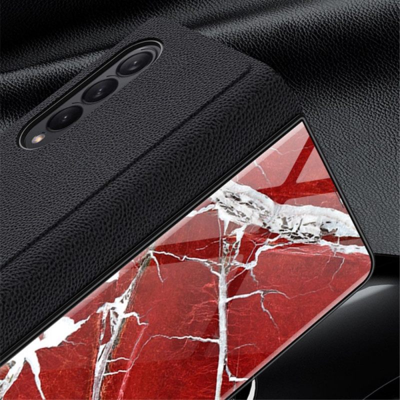 Puhelinkuoret Samsung Galaxy Z Fold 3 5G Kotelot Flip Marble Tempered Glass