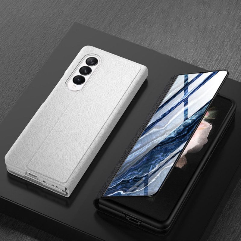 Puhelinkuoret Samsung Galaxy Z Fold 3 5G Kotelot Flip Marble Tempered Glass