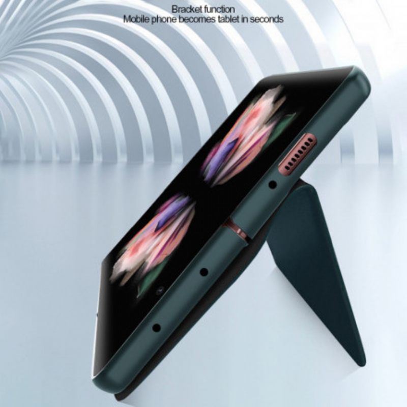 Puhelinkuoret Samsung Galaxy Z Fold 3 5G Kotelot Flip Skin-touch Haljasnahka