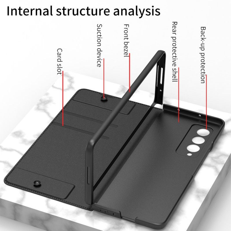 Puhelinkuoret Samsung Galaxy Z Fold 3 5G Kotelot Flip Tekonahkainen Gkk-kynäteline