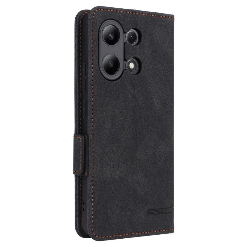 Kotelot Xiaomi Redmi Note 13 4g Vintage-tyylinen Kaksoislukko Suojakuori