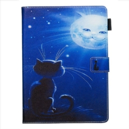 Nahkakuori Samsung Galaxy Tab S5e Cat In The Moonlight