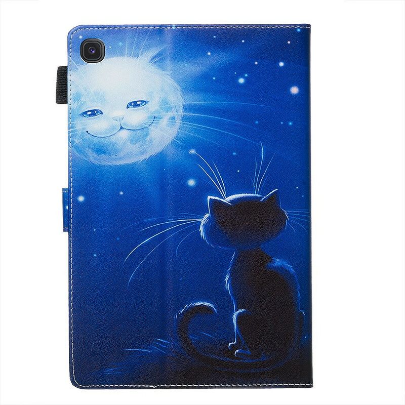 Nahkakuori Samsung Galaxy Tab S5e Cat In The Moonlight