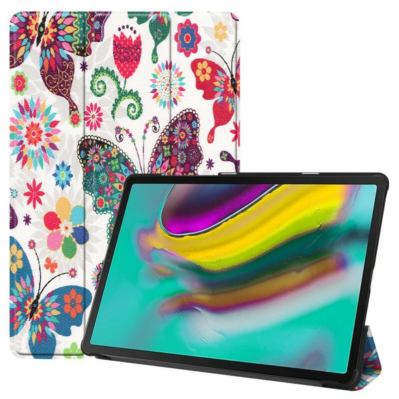 Puhelinkuoret Samsung Galaxy Tab S5e Retro Perhosia Ja Kukkia