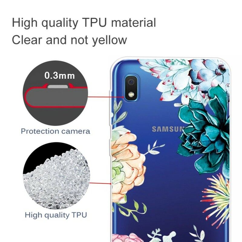 Case Samsung Galaxy A10 Saumattomat Akvarellikukat