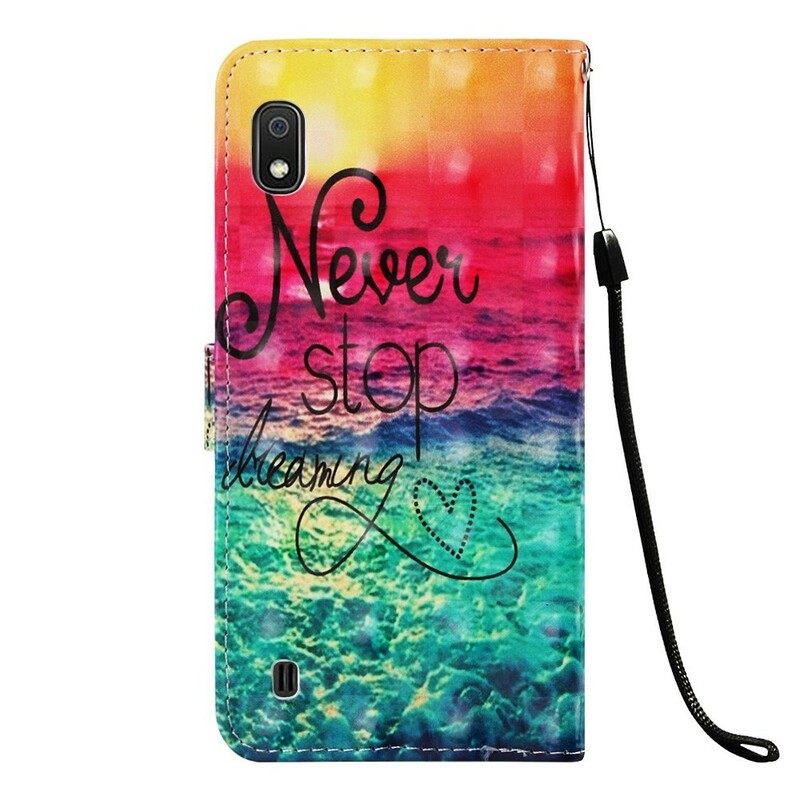 Flip Case Samsung Galaxy A10 Älä Koskaan Lakkaa Haaveilemasta