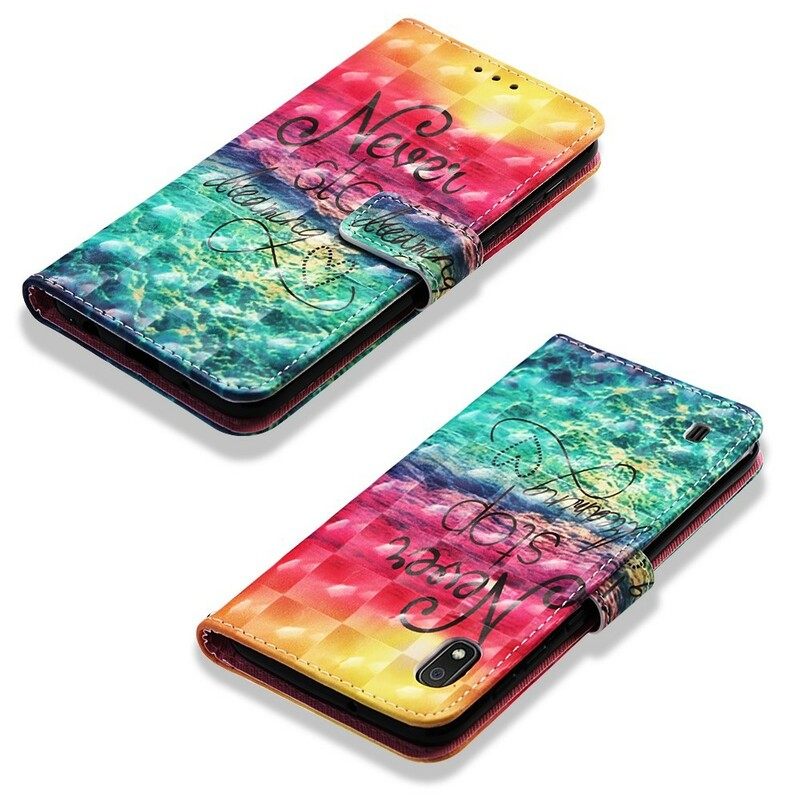 Flip Case Samsung Galaxy A10 Älä Koskaan Lakkaa Haaveilemasta