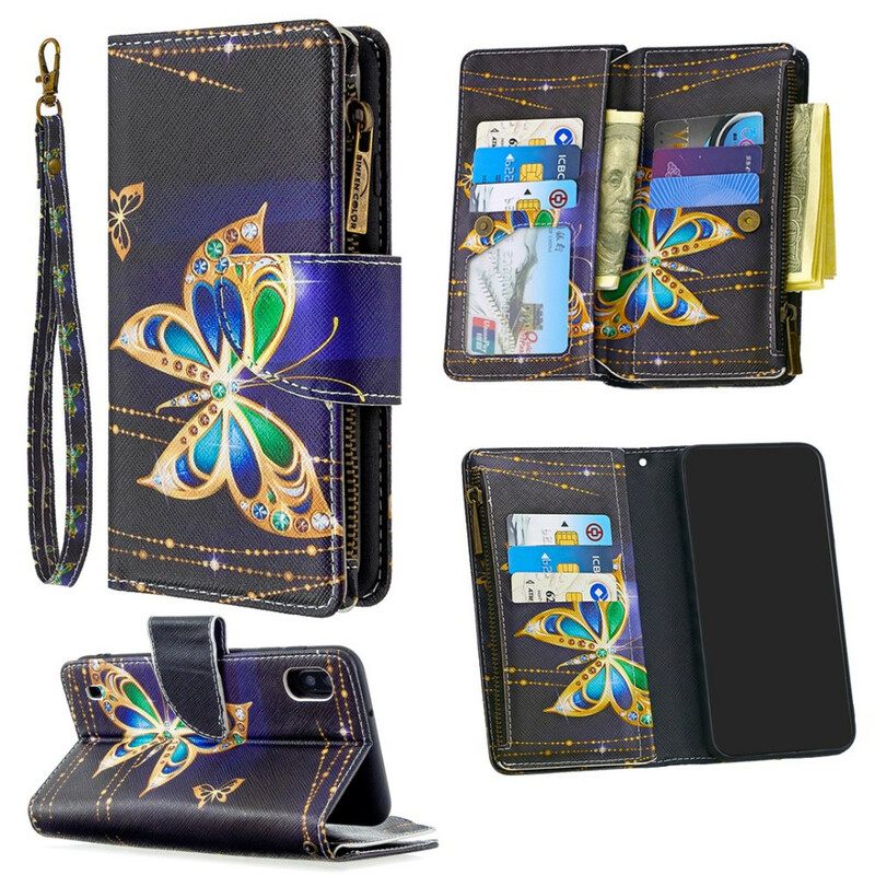 Kotelot Samsung Galaxy A10 Royal Butterfly Vetoketjullinen Pussi